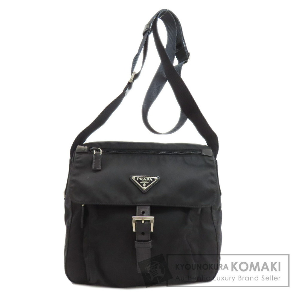 Prada Logo Crossbody Messenger Bag Black